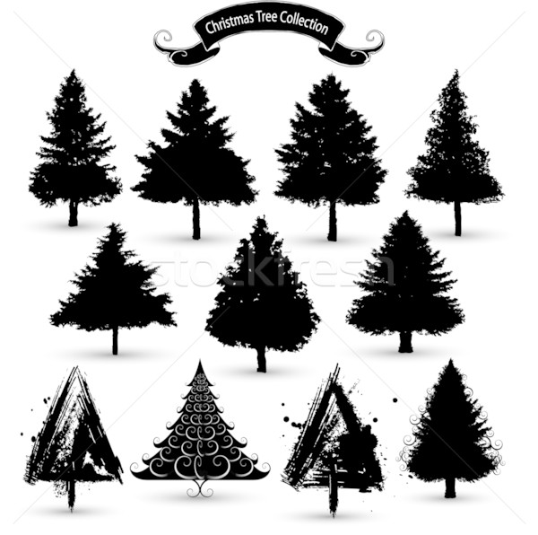 Christmas tree silhouettes Stock photo © hugolacasse