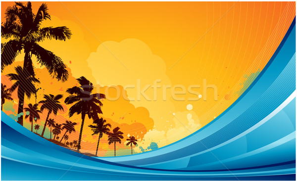 Stock foto: Tropischen · Sommer · Design · Wasser · Sonne · malen