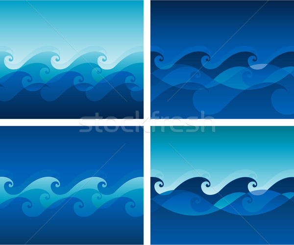 Senza soluzione di continuità modello onda frame blu onda vela Foto d'archivio © hugolacasse