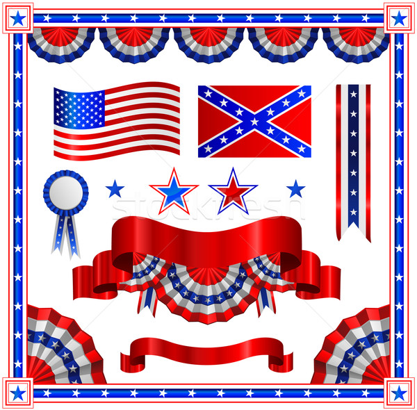 Collection of USA patriotic emblems Stock photo © hugolacasse