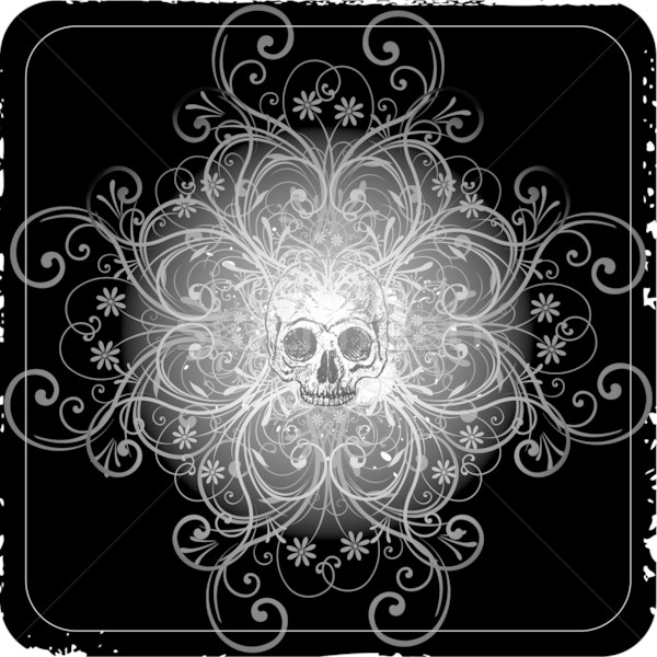 vector grunge halftone background with a skull Stock photo © hugolacasse