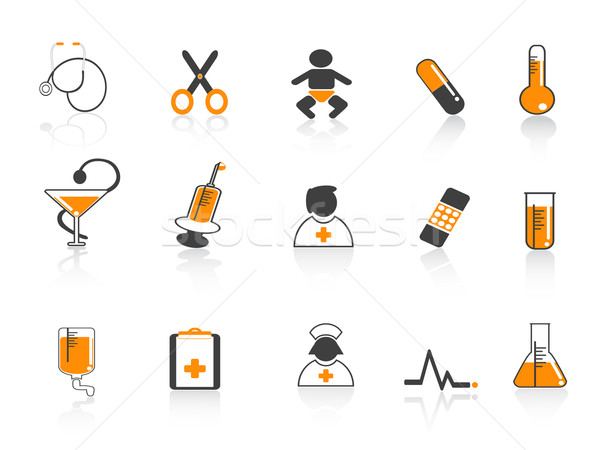 Médico simples padrão ícones projeto Foto stock © huhulin