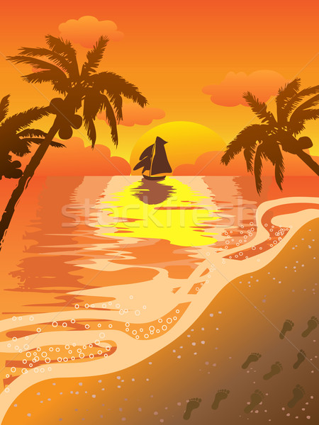beautiful sunset beach Stock photo © huhulin