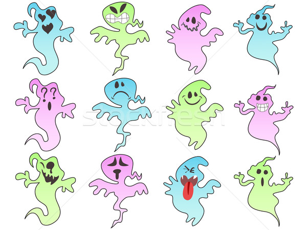 cute ghosts face Stock photo © huhulin