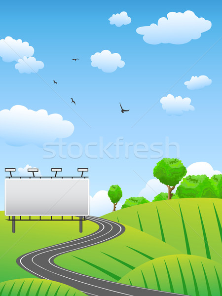 Yol ilan panosu gökyüzü çim doğa Stok fotoğraf © huhulin