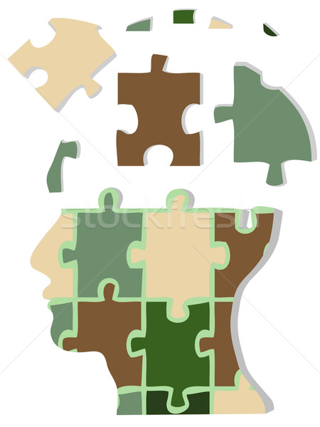 Stock photo: Camouflage jigsaw head