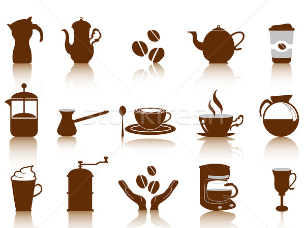 coffee icon set Stock photo © huhulin