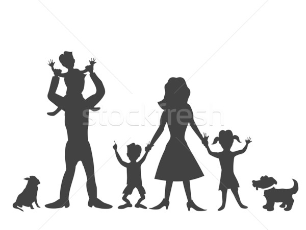 happy family silhouettes Stock photo © huhulin
