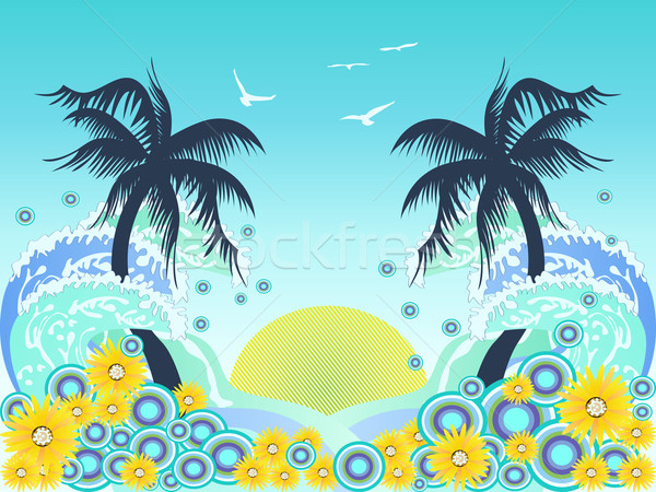 Foto stock: Tropical · palmeira · praia · água · paisagem · verão