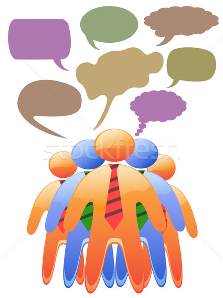 social symbol people talk in color speech bubbles Stock photo © huhulin