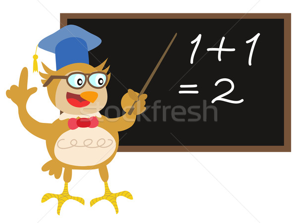 owl teacher with blackboard Stock photo © huhulin