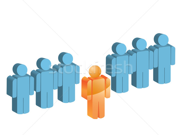 Homem fora grupo fila abstrato corpo Foto stock © huhulin