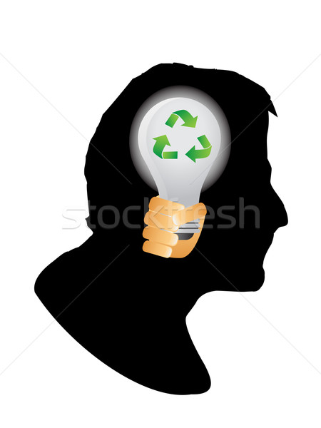 Humanismo cabeça silhueta reciclagem assinar homem Foto stock © huhulin