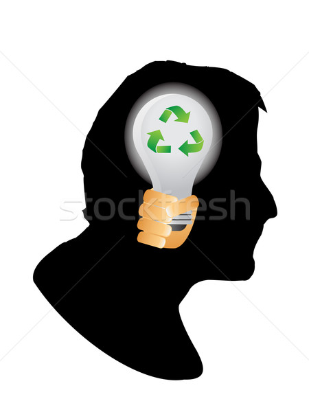 Foto stock: Humanos · cabeza · silueta · reciclaje · signo · hombre