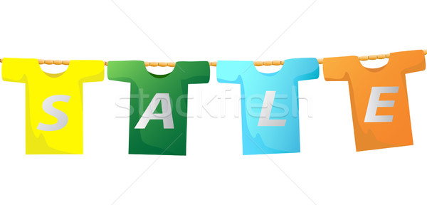 Verão de vendas venda assinar tshirt enforcamento Foto stock © huhulin