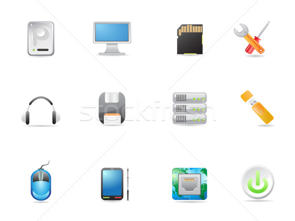Apparecchiature informatiche icona design computer ufficio Foto d'archivio © huhulin
