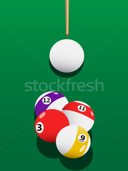 Biliard joc verde tabel distracţie alb Imagine de stoc © huhulin