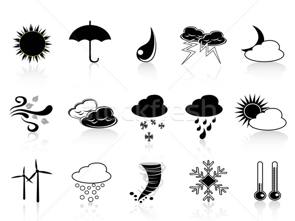 black weather icon set Stock photo © huhulin