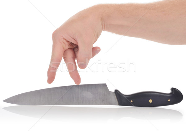 ножом край ходьбе бизнеса пальцы изолированный Сток-фото © hyrons