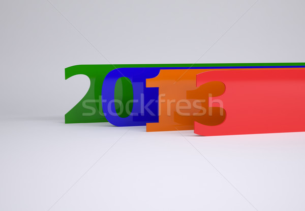 Stok fotoğraf: 2013 · kırmızı · 3d · metin · yıl · happy · new · year · mutlu