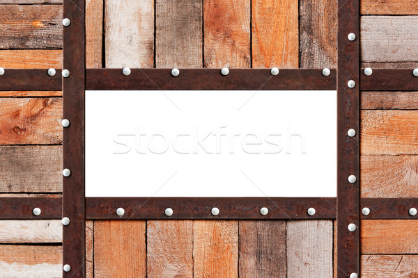 Wood metal frame Stock photo © ia_64
