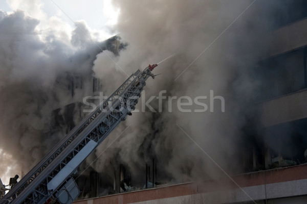 Firefighter on fire Stock photo © ia_64