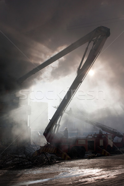 Firefighter on fire Stock photo © ia_64