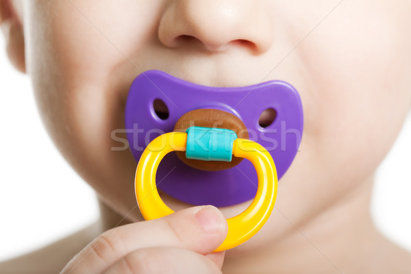 Stock foto: Kind · Baby · Schnuller · wenig · Junge · Kunststoff