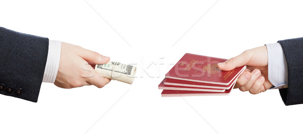 Buying fake or forged passport document Stock photo © ia_64