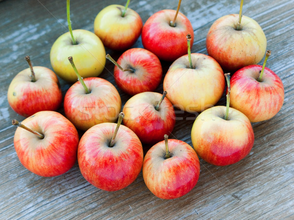Stock foto: Apfel · Obst · gesunde · Ernährung · Essen · isoliert · Holz