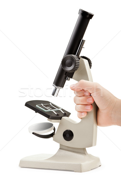 Hand holding microscope Stock photo © ia_64