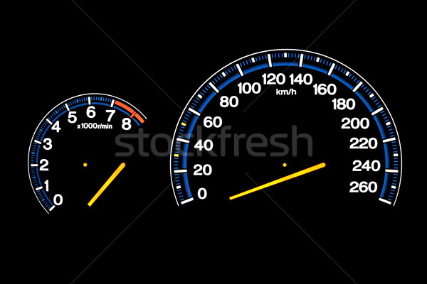 Hızölçer sürücü hızlandırmak araba gösterge paneli Stok fotoğraf © ia_64