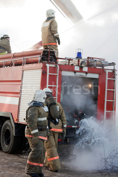 Firefighter on fire Stock photo © ia_64