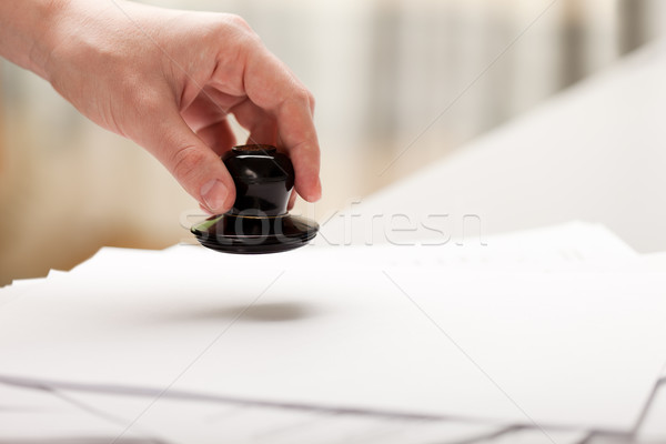 Hand stamp paper document Stock photo © ia_64