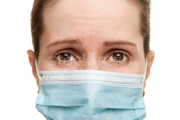 Vrouwen geneeskunde masker koud griep ziekte Stockfoto © ia_64