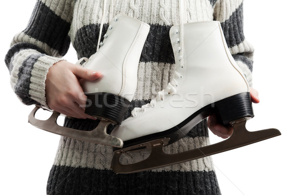 Women holding ice skates Stock photo © ia_64