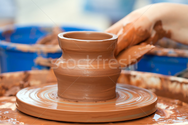 Clay potter hand Stock photo © ia_64