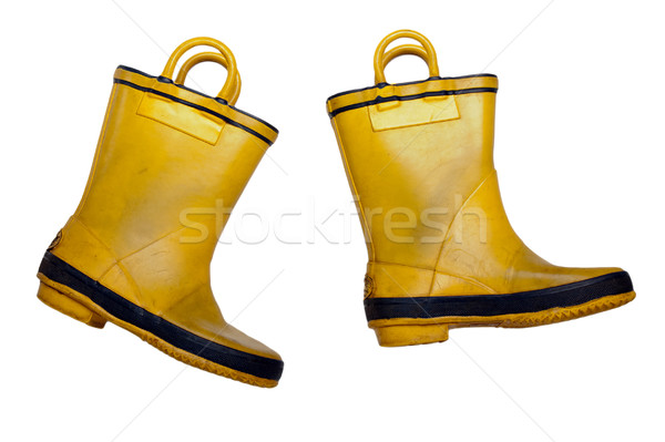 Cauciuc porni ploaie pantof galben impermeabil Imagine de stoc © ia_64