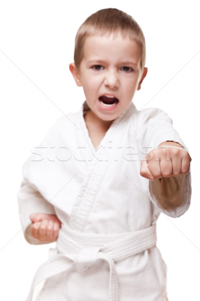 Child boy in kimono training karate Stock photo © ia_64