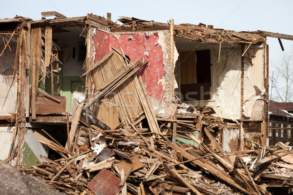 Szerencsétlenség ház hurrikán földrengés kár épület Stock fotó © ia_64