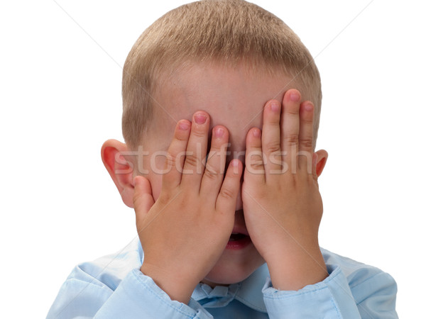 Mały dziecko smutek twarz patrząc poważny Zdjęcia stock © ia_64