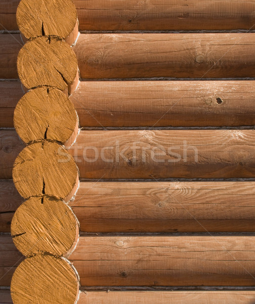 Log house structure of wood building home exterior Stock photo © ia_64