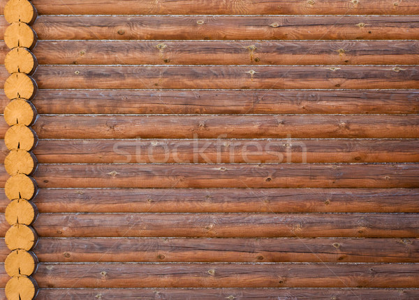 Log house structure of wood building home exterior Stock photo © ia_64
