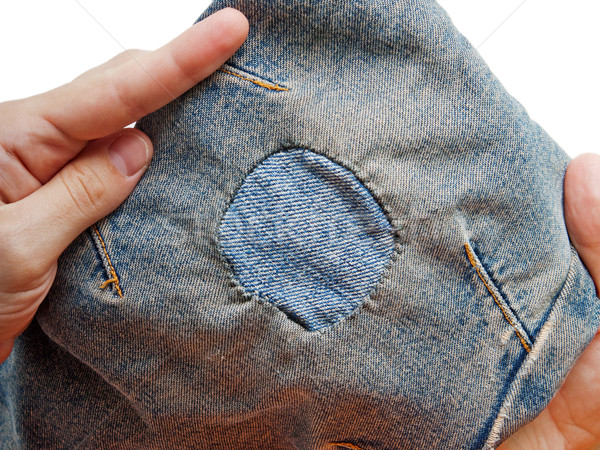 Stockfoto: Jeans · textiel · materiaal · textuur