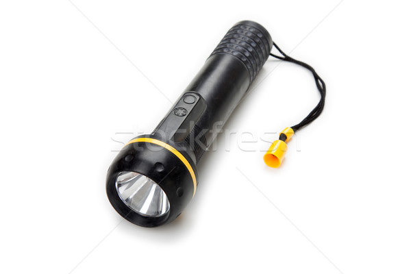 Lampe de poche noir matériel d'éclairage blanche isolé technologie [[stock_photo]] © ia_64