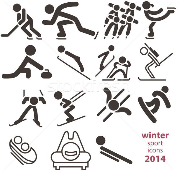 Sports d'hiver icônes 2014 homme croix hiver [[stock_photo]] © iaRada