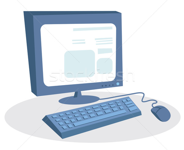 Компьютерный монитор клавиатура мыши веб Cartoon Сток-фото © iaRada