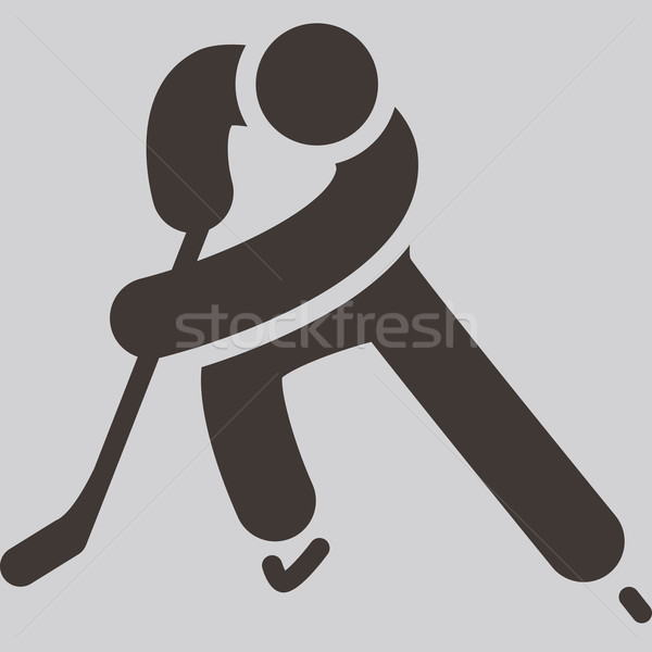 Сток-фото: хоккей · икона · зимние · виды · спорта · спорт · силуэта · Skate