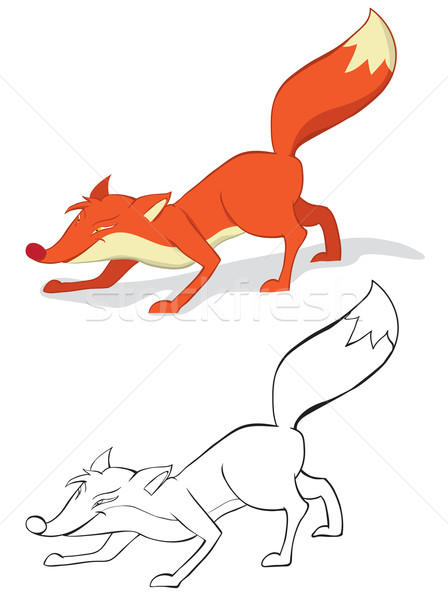 Rosso Fox divertimento colore contorno natura Foto d'archivio © iaRada