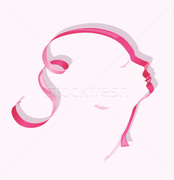 Kobiet profil wstążka kobieta sylwetka młodych Zdjęcia stock © iaRada